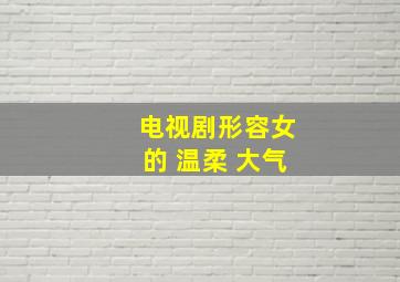 电视剧形容女的 温柔 大气